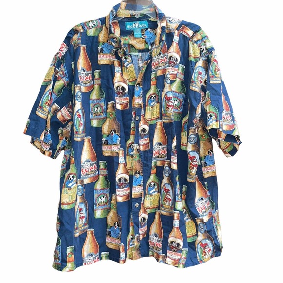 Big Dogs Other - Vintage 90s BIG DOGS 2X Beer Bottle Camp Shirt Casual Button Front